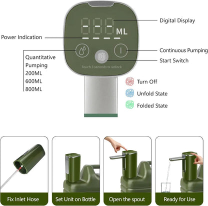 Electric Water Pump Household Bottled Water Water Extractor Folding Purified Water Dispenser Suction Pump Outdoor