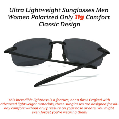 3PCS Ultra Light 11g TR90 Frameless Polarized Sunglasses - Flexible & Comfort Fit, Square Shape for Driving, Fishing, Outdoor