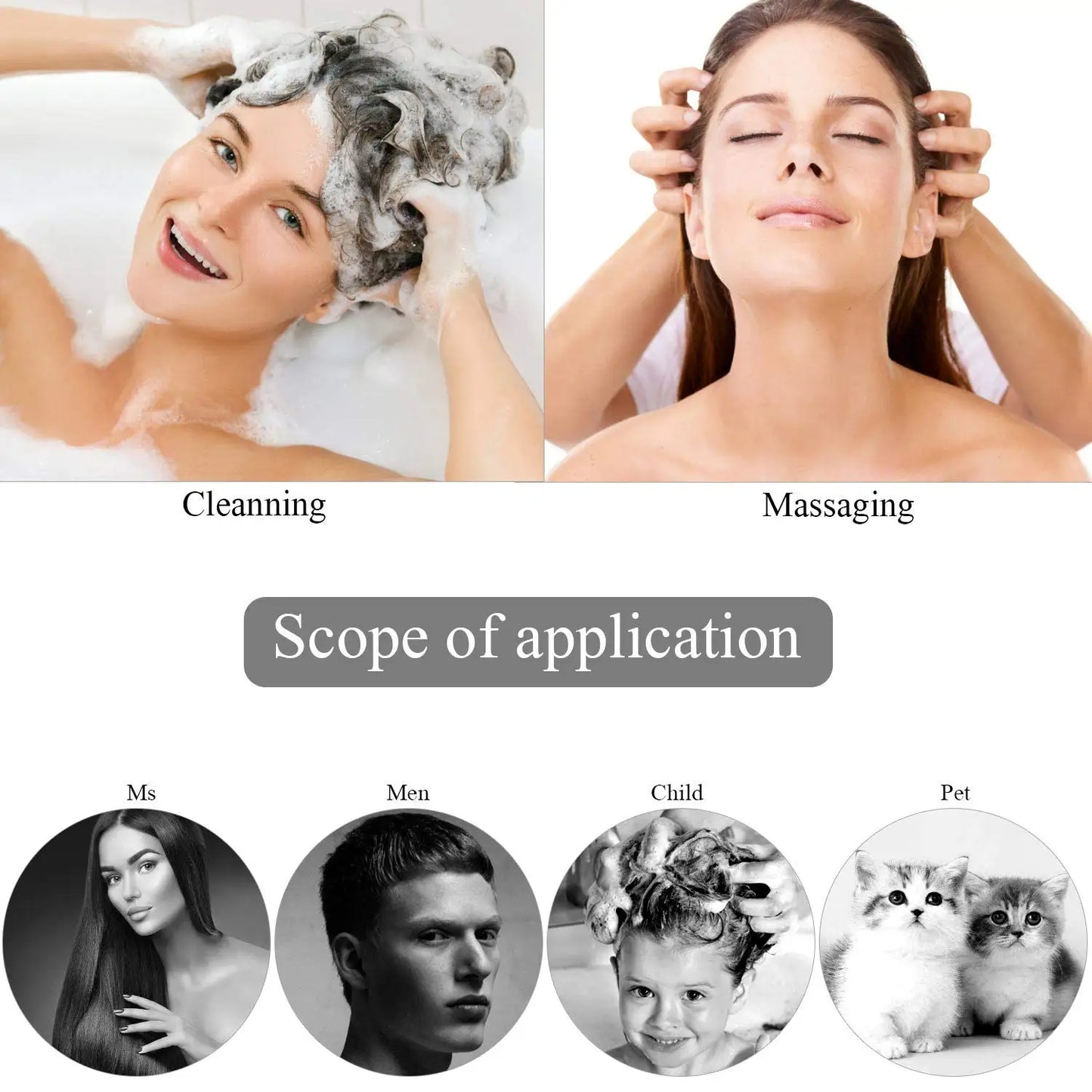 Hair Scalp Massager Shampoo Brush Hair Scrubber Washing Brush Silicone Scalp Exfoliator for Dandruff Removal- Beige