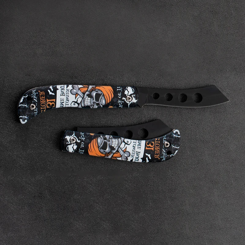 Pocket Portable Mini Folding Knife Stainless Steel Self-defense EDC Multi-purpose Camping Camp tools Halloween style
