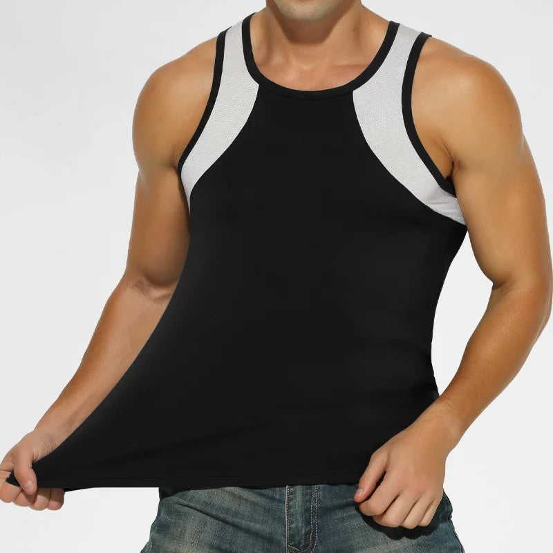 Vest Men's Comfortable Breathable Sling Hurdle Short-Sleeved Young Boys Sports Running Sleeveless T-Shirt Bottoming Shirt Unders