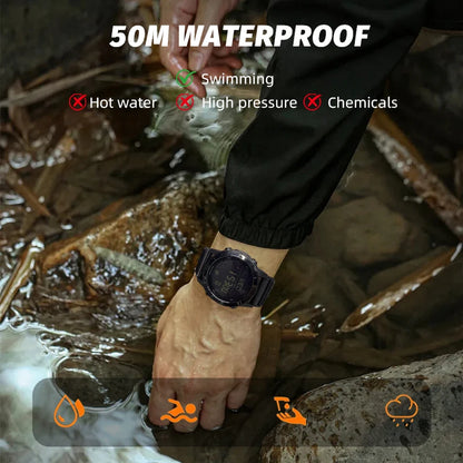 NORTH EDGE LITECORE Men's Digital Watch Sports Super Light Outdoor Compass Pedometer Waterproof 50M Electronics Wristwatch New