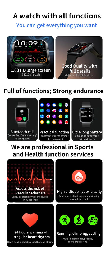 LIGE Women Smart Watch I68 Waterproof Bluetooth Call Watch for Women Smartwatch Ladies Sport Fitness Tracker Watches Men Watch