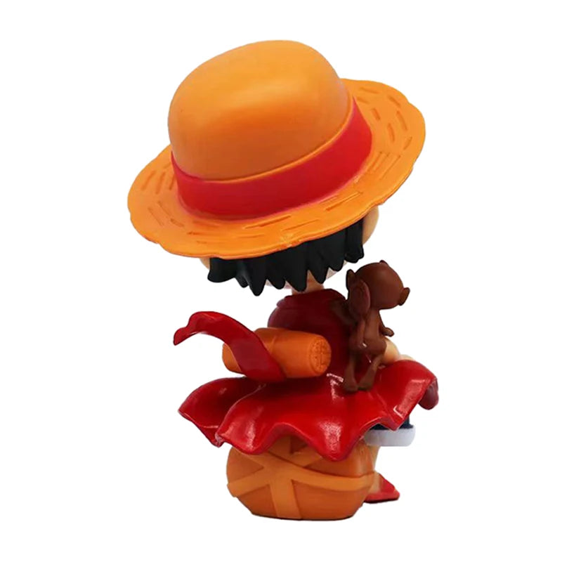Anime peripheral series new ONE PIECE Luffy Solon Sanji Q-version sitting posture model figurine toy for children birthday gifts