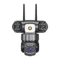 15MP IP Camera WiFi PTZ Three Camera Outdoor Wireless Solar 20000Mah Built-in Battery Video Surveillance Cam Long Time Standby
