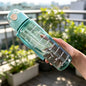 Transparent Motivational Scale Water Bottle, Clear Stylish Cup for Juice Coffee Drinking Water, Leakproof Durable Reusable