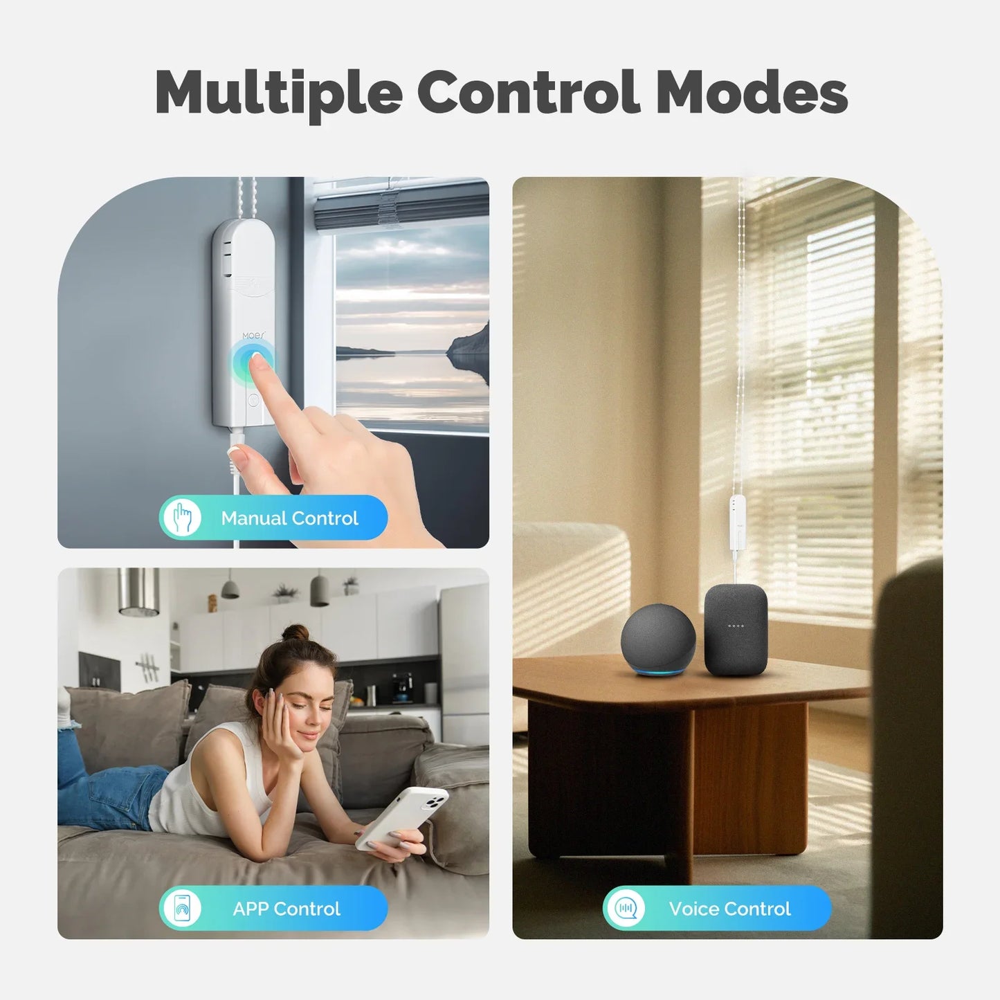 MOES Tuya WiFi Smart Shade Roller Blinds Motor Driver Electric Curtains Automation Pull Cord Chain String With Alexa Google Home