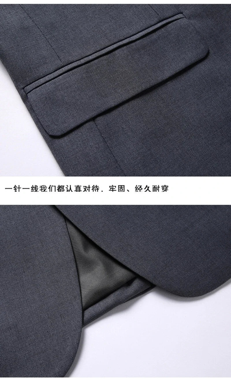 S-7XL Suit (Blazer+ Vest + Trousers) Men's Fashionable Gentleman Business Banquet Korean-style Formal Dress Casual Wedding Suit