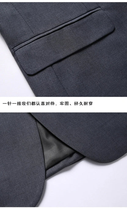 S-7XL Suit (Blazer+ Vest + Trousers) Men's Fashionable Gentleman Business Banquet Korean-style Formal Dress Casual Wedding Suit