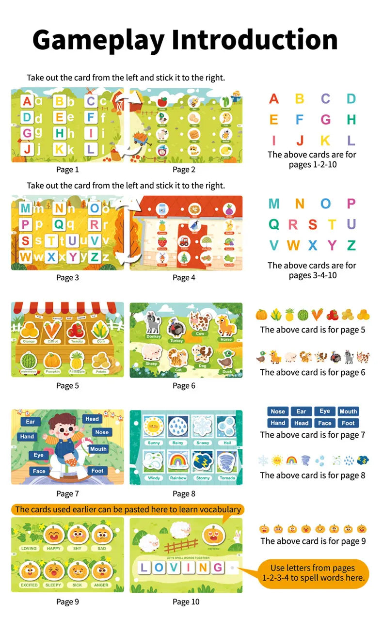 Busy Book for Kids Quiet Book Sticker Montessori Early Educational Toy Toddlers Matching Puzzles Game Baby Learning Toys Gifts