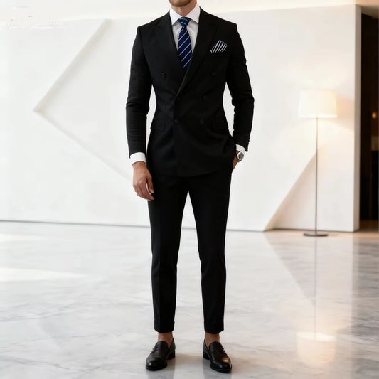 Men's Wedding Tuxedo Suit Formal Sparkling Pink 2-Piece Suit with Black Button Daily Wear