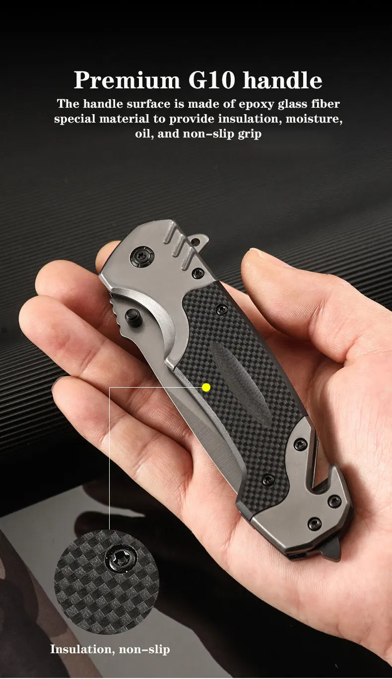 Compact folding knife with outdoor functions, stainless steel small knife, portable travel knife, fruit knife, for camping.