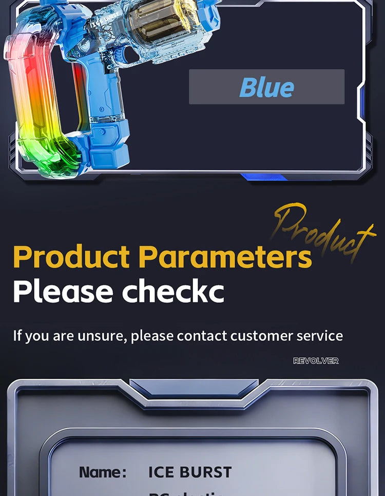LED Lights Simulated Firing Electric Water Gun Children Large Capacity Automatic Water Blaster Toys for Kids Summer Outdoor Game
