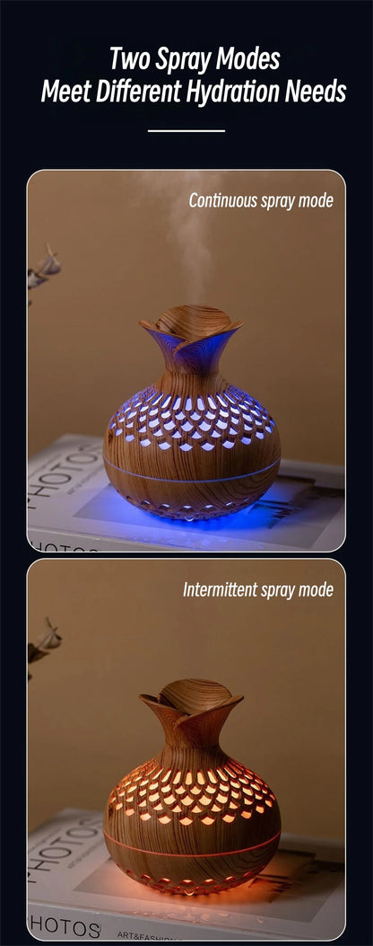Wood Grain Humidifier 300ml USB Aroma Diffuser Atomizer USB Household Humidifier Hydrating Instrument Desktop Humidifier