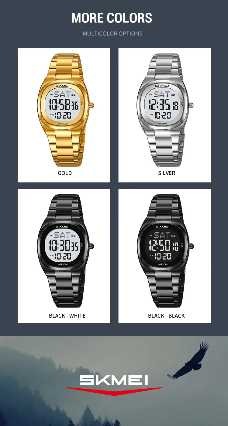 SKMEI 2419 Fashion Electronic Watch Multifunctional Luminous Calendar Alarm Clock Sports Simple Business Digital Watches for Man