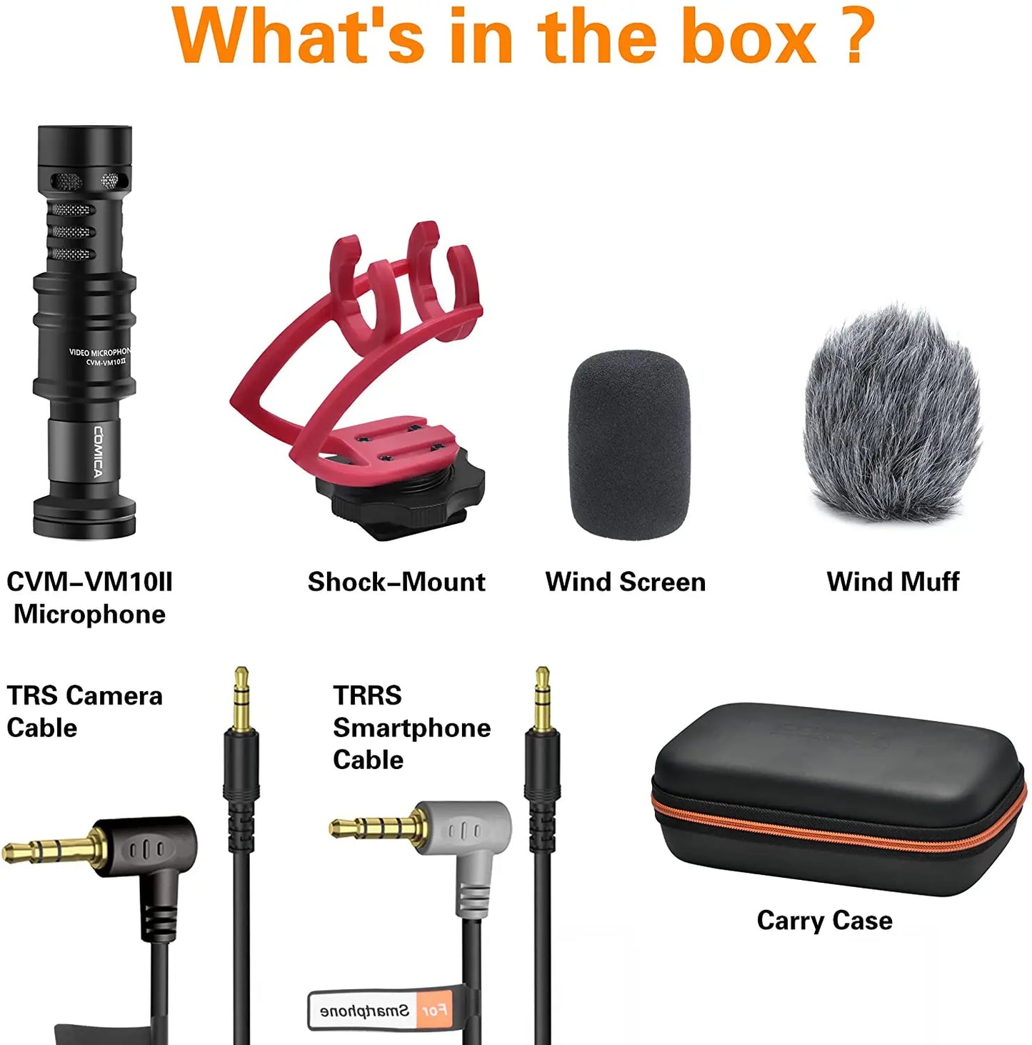 Comica CVM-VM10II Professional Shotgun Microphone with Shock Mount For iPhone,DSLR Camera,Android Smartphones Camera Microphone