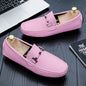 Men Yellow Suede Loafers Horse Bit Buckle Slip on Driving Shoes Casual Business Moccasins Breathable Loafers for Men