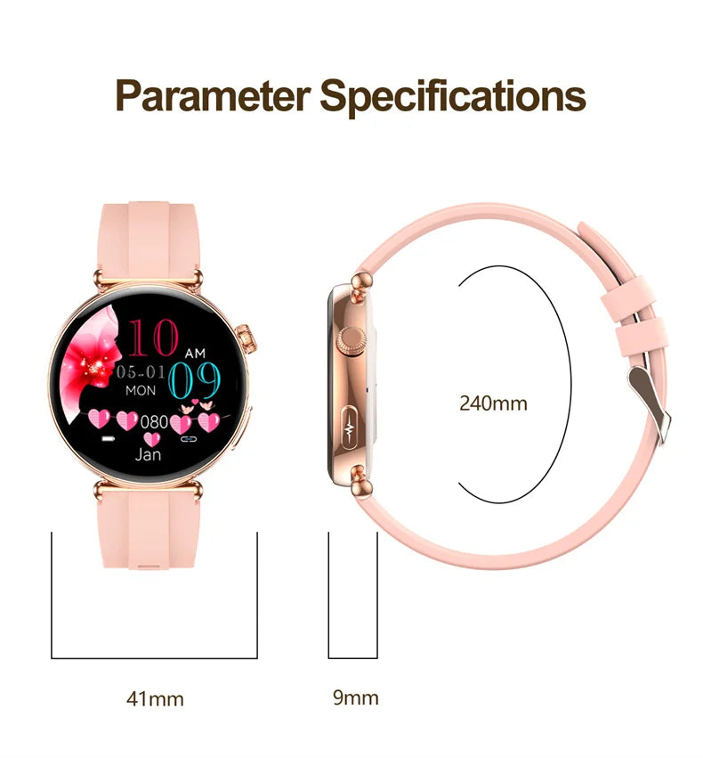 ECG Smart Watches Women 1.32 inch  AMOLED Screen Physical Examination Blood oxygen Pressure Fat Call Health ECG+PPG Smartwatch