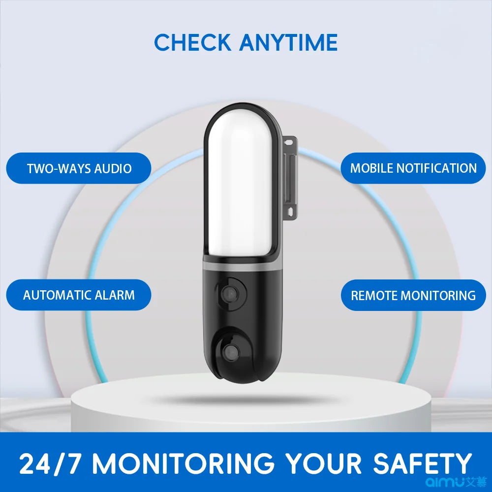 Kamera uliczna OKAM PRO 2w1, HD 6MP, Wi-Fi, CCTV, dwuobiektywowa kamera zewnętrzna, wodoodporna, śledzenie ruchu, noktowizor, PTZ