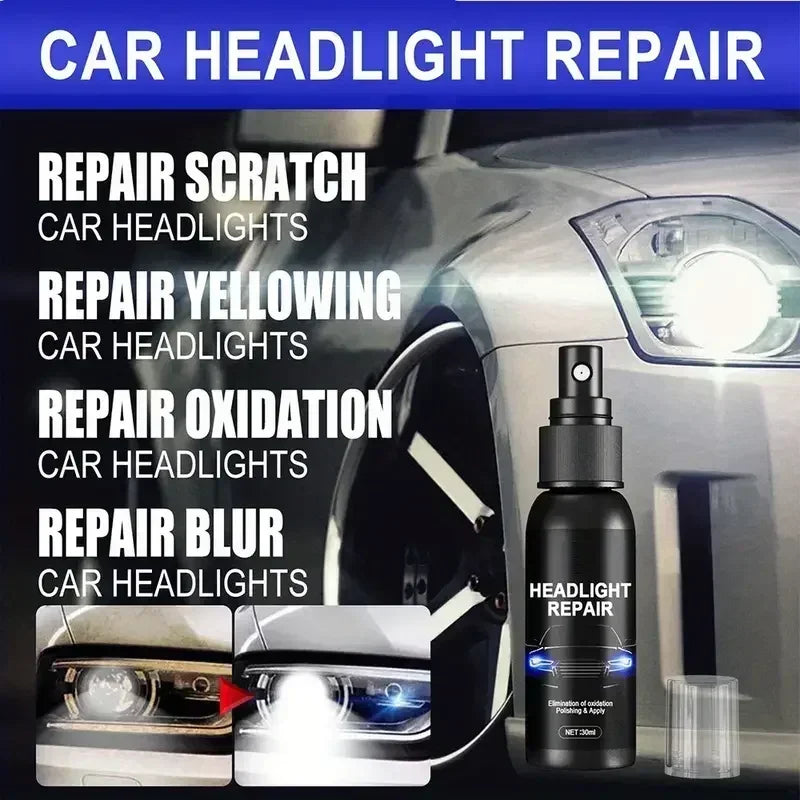 Scratch remover for repairing headlights, polishing agent for car headlights, polishing solution for repairing headlights