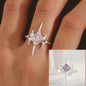 PANJBJ 925 Sterling Silver Lotus Ring For Women Retro TextureJewelry Irregular Creativity Adjustable Jewelry Party Gift Dropship