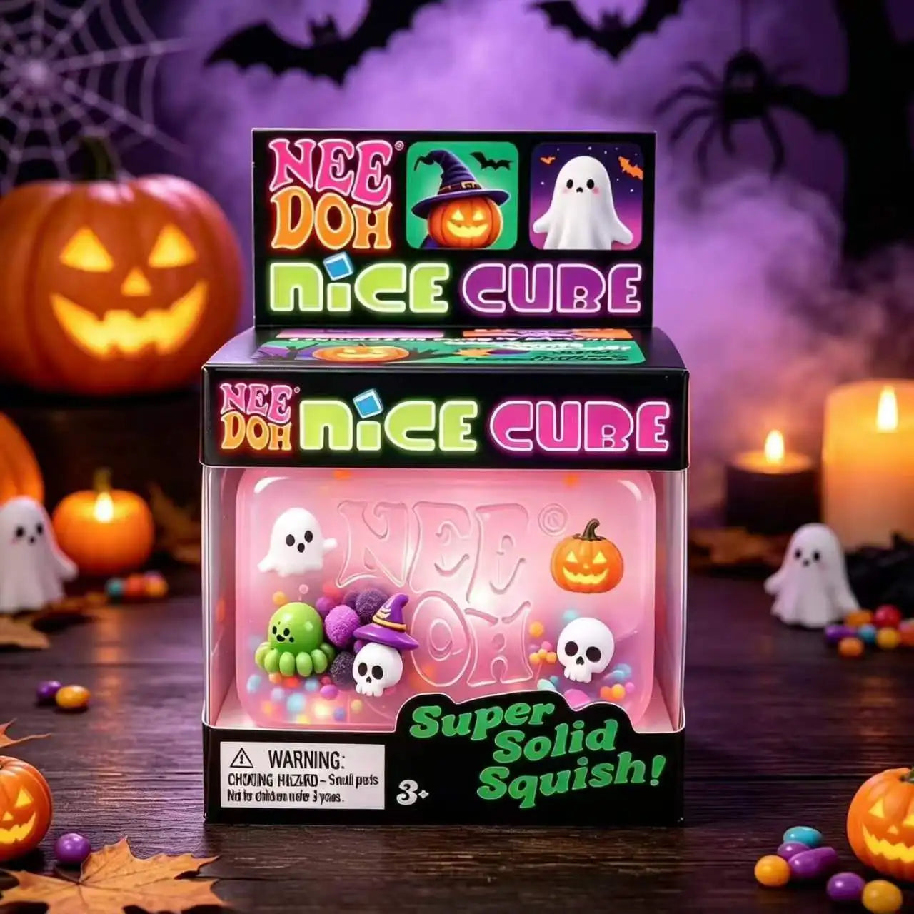 Soft Squishy Nee Doh Nice Cube Fidget Toy Halloween Christmas Decor Stress Relief Squeeze Sensory Toy Holiday Gift For All Ages