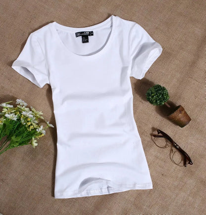 MRMT 2026 Women's T Shirt Casual Women Short Sleeved Slim Solid Color Simple Pure Tees Womens T-Shirt For Female Women T Shirts