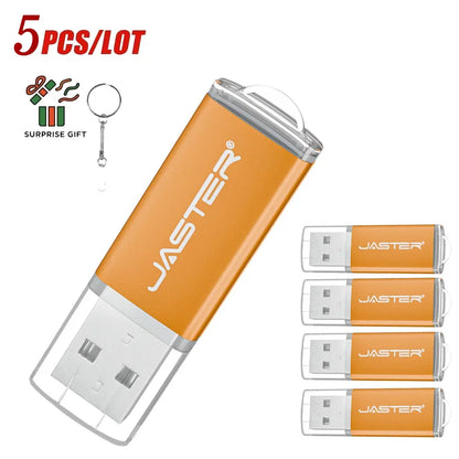 5PCS/Lot New Usb Fash Drive 64GB 32GB 16GB 8GB 4GB 1GB Pen Drive флешка Flash Drive Waterproof U-Disk Memoria Cel Usb Stick Gift
