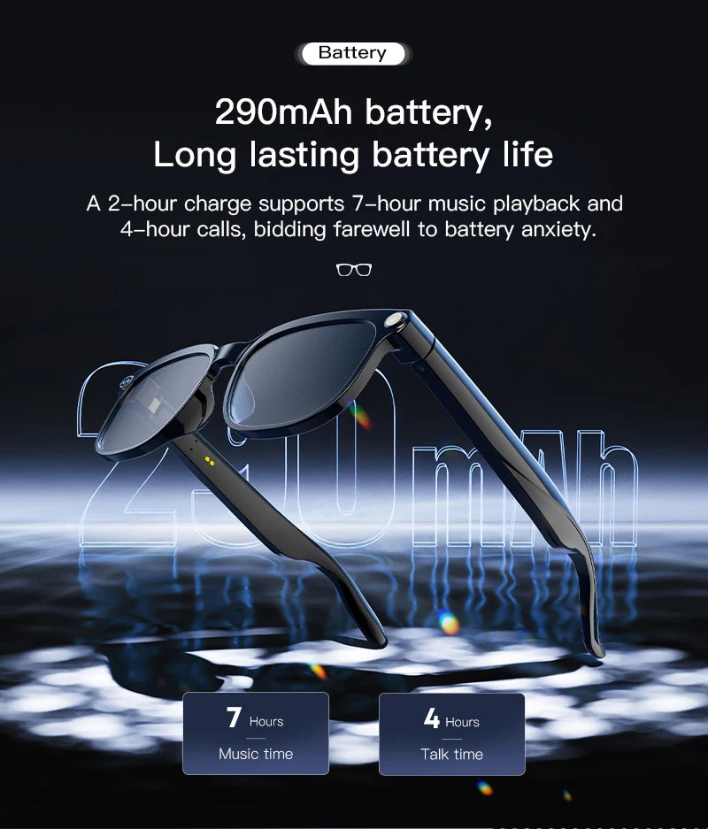 New HD 800W Camera Smart Glasses Men 100+Language Translation 1080P Shoot Video WIFI Transmission 3D Music Call Sunglass Glasses