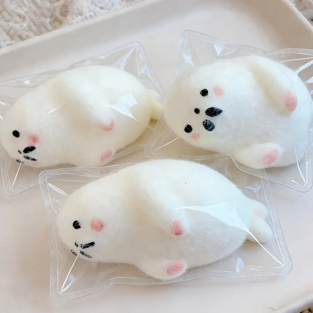 Taba Chubby Seal Squeeze Toy, Plush Seal Kneading Fun Soft Squeeze and Stress-relieving Toy, Cute Desk Decoration, Festival Gift