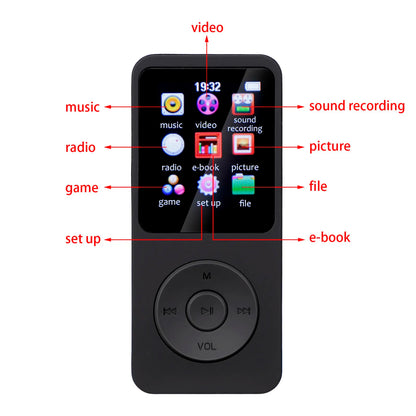 Portable MP3 Player 1.8 Inch Screen Walkmen HIFI Bluetooth Compatible E-Books Recording  Bluetooth Wifi Pplayer FM Radio Player