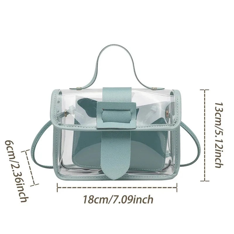 Transparent PVC Ladies' Jelly Bag, Summer Transparent Shoulder Crossbody Bag, Cute Kawaii Handbag