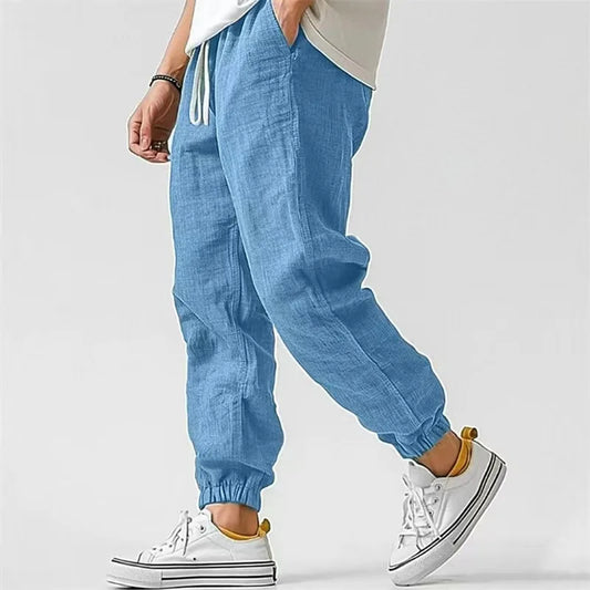 Harem Pants Cotton Linen Yoga Trousers Men Solid Color Sweatpants Joggers Sport Male Casual Gym Man Hiking Baggy Work Pants