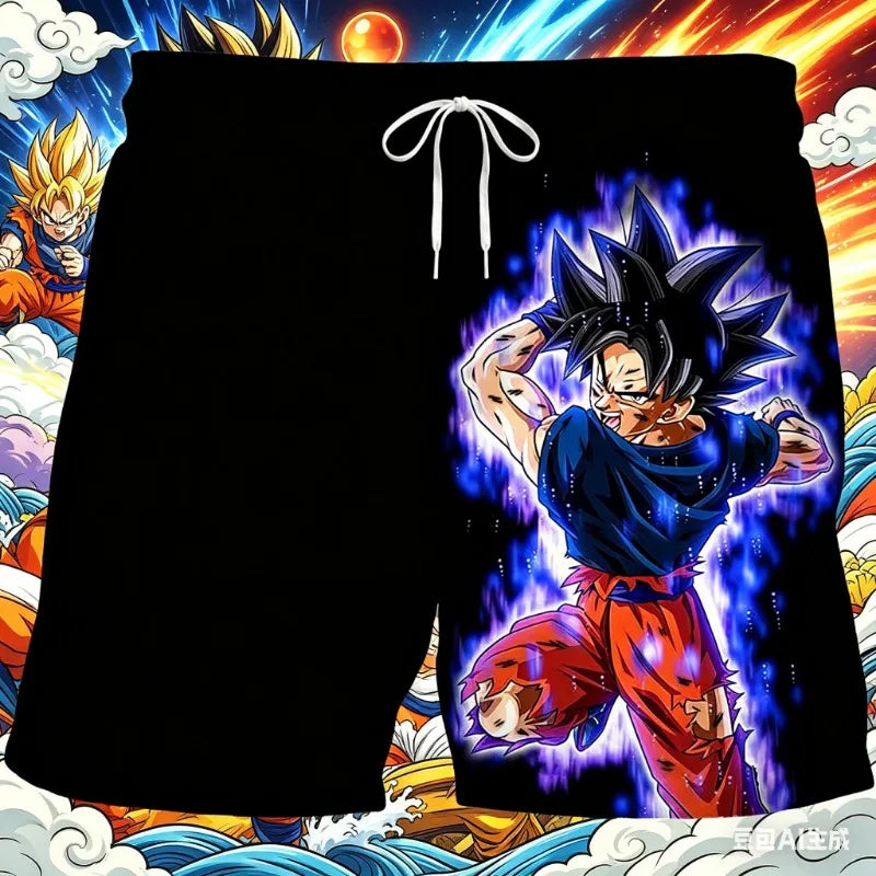2026 Trendy Dragon Ball Print Children's Shorts Kids Shorts for Boys' Beach Shorts Summer Quick-drying Cartoon Swim Trunks