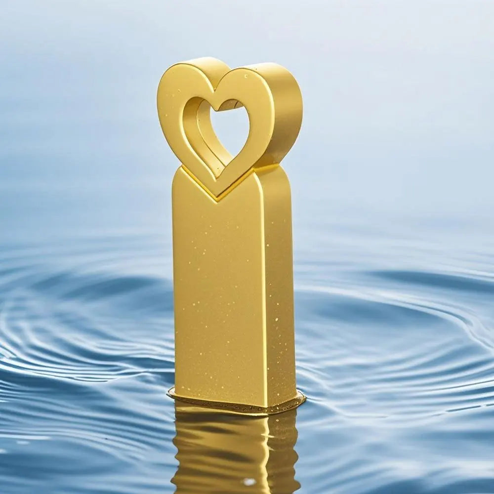 High Speed USB Flash Drives 64GB Cute Heart Pen Drive 32GB Rose Gloden Memory Stick Real Capacity Pendrive Creative gift