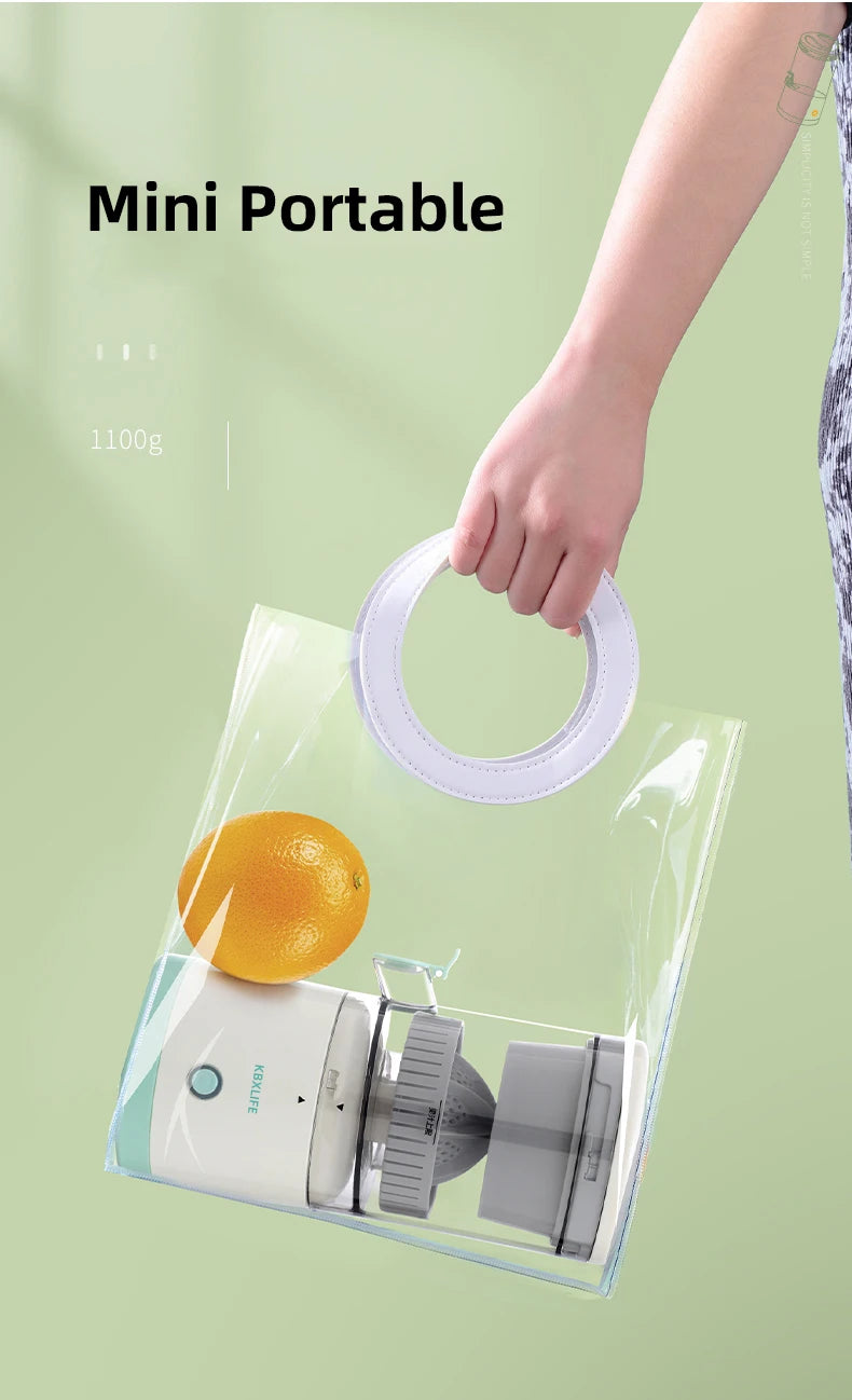 USB Rechargeable Electric Juicer 1PC Wireless Citrus Lemon Orange Juicer Automatic Fresh Fruit Blender for Kitchen