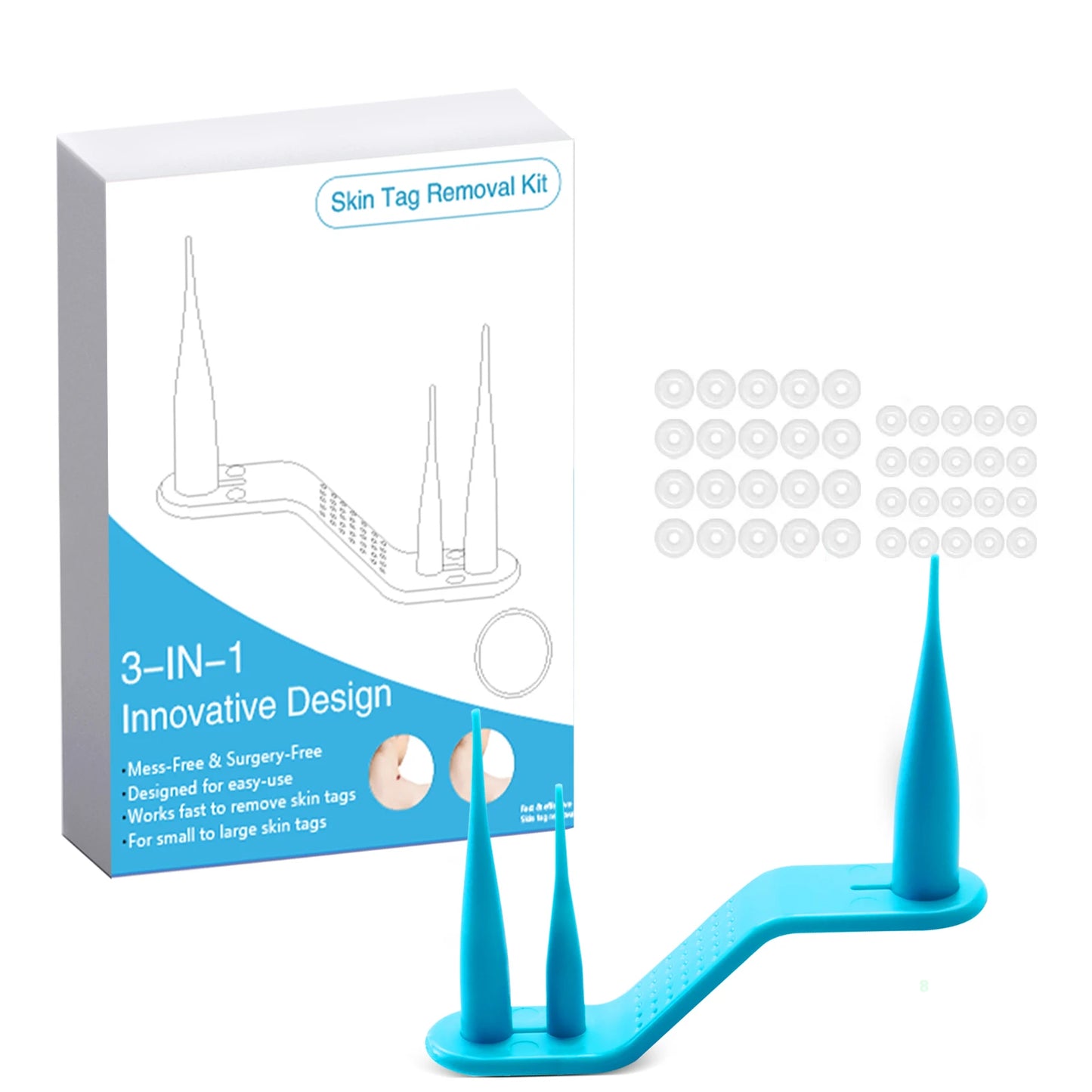 2-IN-1 Innovative Skin Tag Remover Kit Micro Skin Tag Removal Device Adult Mole Stain Wart Remover Face Care Beauty Tools