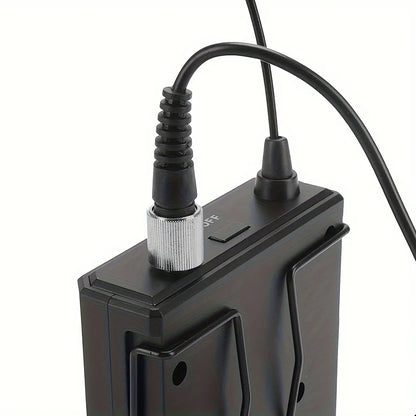 Headset microphone with noise-canceling earpiece, compatible with belt-pack transmitter, ideal for teaching and conferences.