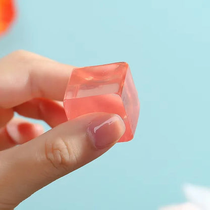 Fidget Toy Mini Squishy Toys Mochi Ice Block Stress Ball Toy Kawaii Transparent Cube Cat Paw Fish Stress Relief Squeeze Toy