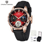 PAGANI DESIGN Men Watches Automatic Mechanical Watch Tourbillon Clock Genuine Leather Waterproof Watch Military Wristwatch Man ﻿