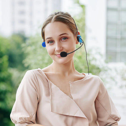 Headworn Microphone For Singing Clear Audio Technology Lightweight Adjustable Ideal For Interviews Speeches News Fitness