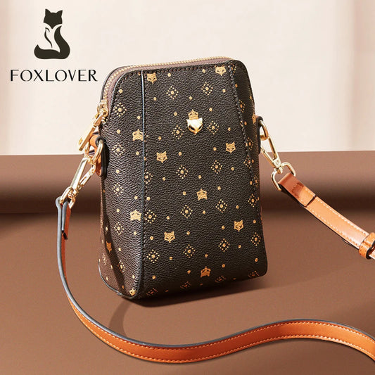 FOXER Leather Fashion Women Shoulder Bag PVC Leather Female Crossbody Bag Luxury Travel Daily Ladies Cellpone Bag Purse