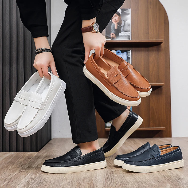 Anti-Tired Slip on Loafers Quick Slip on Construction, Breathable Lining Resist Moisture, Flexible Sole for Smooth Comfort Steps
