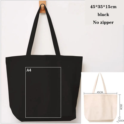 Canvas Cotton bag grocery handbag Foldable Fabric tote bag portable Storage organizer Shopping bag for woman Cloth organizer bag