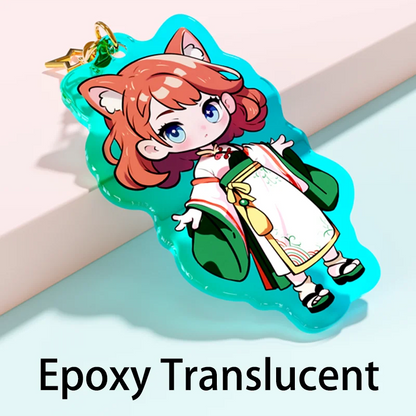 Custom Acrylic Keychains Cartoon Logo Key Chains Photo Customized Anime Charms Hologram Clear Personalized Designer Keychain