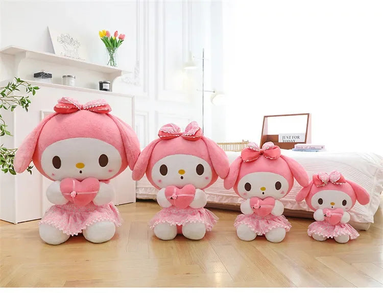 60cm Sanrio Kuromi Melody Hello Kitty Plush Toy Kawaii Cartoon Big Size KT Cat Plush Doll Soft Stuffed Pillow Kids Birthday Gift