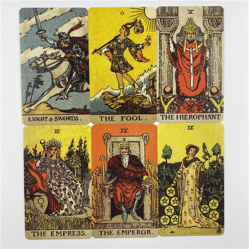 Gilded Borderless Edition Rider Tarot Cards Deck With Paper Guidebook English Vision Classical Divination Board Games
