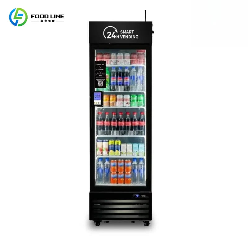Customized Smart Fridge AI Camera Automatic Vending Refrigerated Snacks Beverage Machine