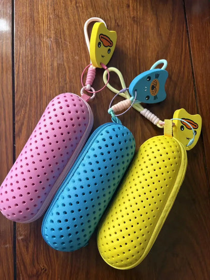 Perforated EVA Breathable Swim Goggle Storage Case with Handle Portable Glasses Sunglasses Case Swimming Gear Accessories