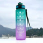 Gradient Color 1000ml Plastic Water Bottle with Straw Leak-Proof Sports Water Bottle for Outdoor Travel Fitness Cycling